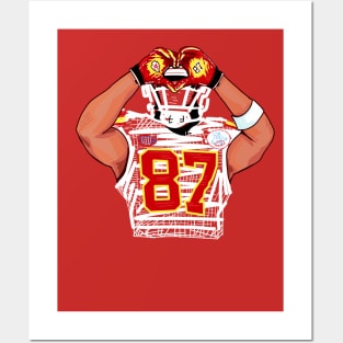 Travis Kelce heart celebration Posters and Art